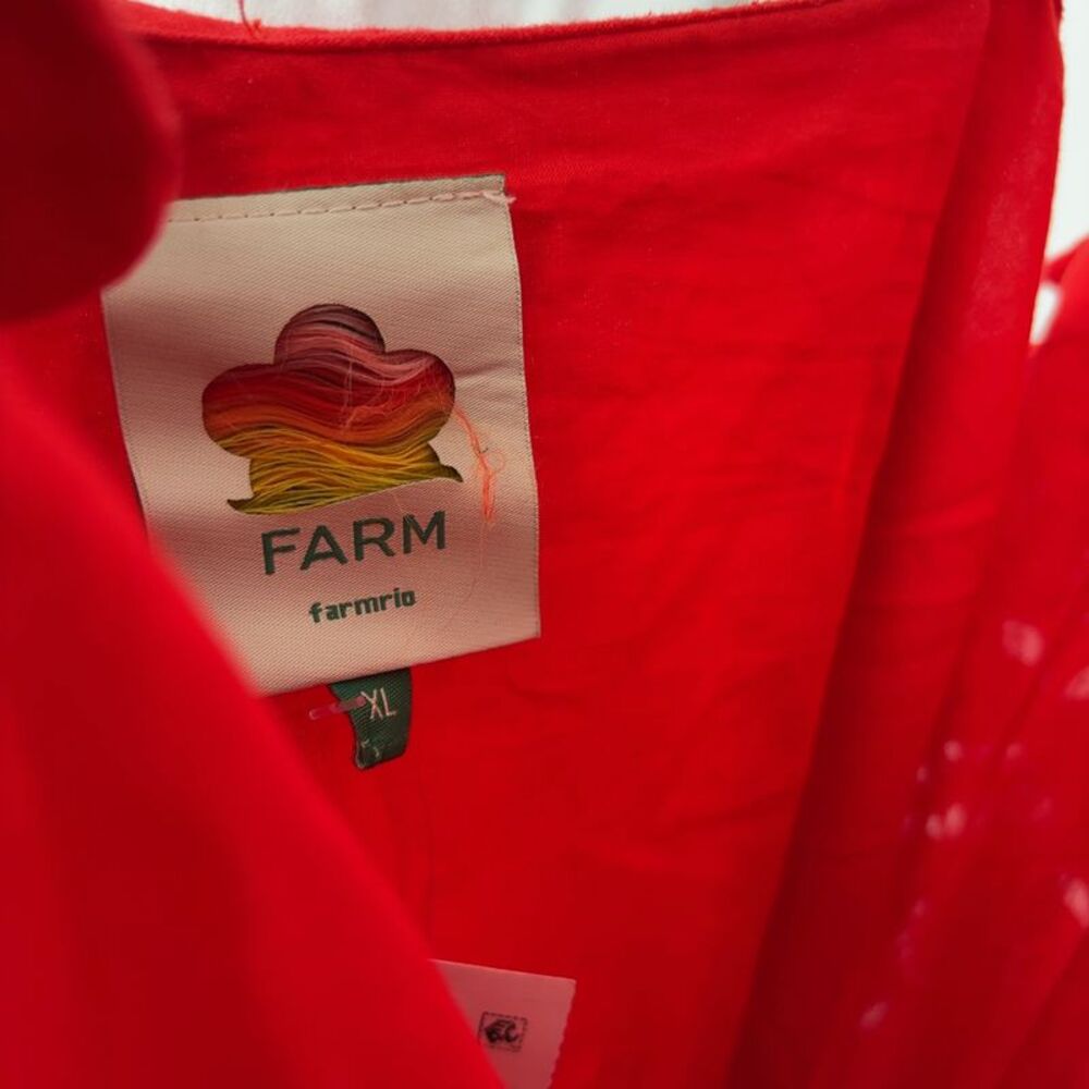 FARM Rio Red Flowers Richelieu Embroidered Linen Maxi Sundress - Picture 5 of 5